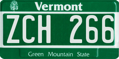 VT license plate ZCH266