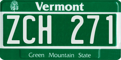VT license plate ZCH271
