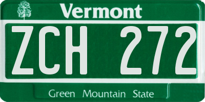 VT license plate ZCH272