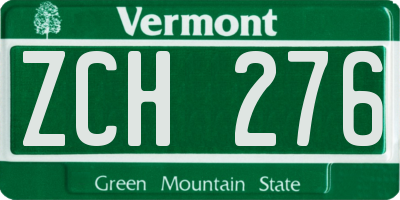 VT license plate ZCH276