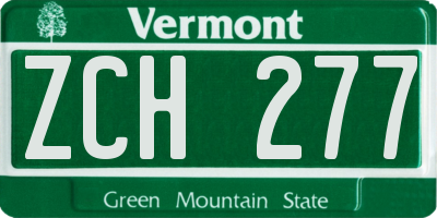 VT license plate ZCH277
