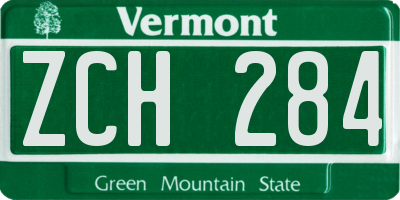 VT license plate ZCH284