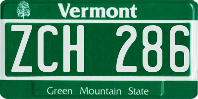 VT license plate ZCH286