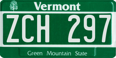 VT license plate ZCH297