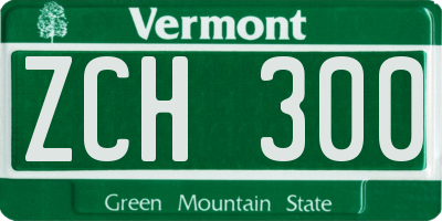 VT license plate ZCH300