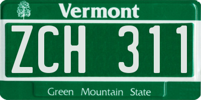 VT license plate ZCH311