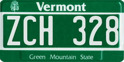 VT license plate ZCH328