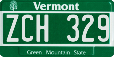 VT license plate ZCH329
