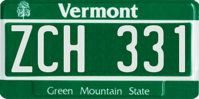 VT license plate ZCH331