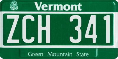 VT license plate ZCH341