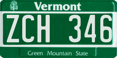VT license plate ZCH346