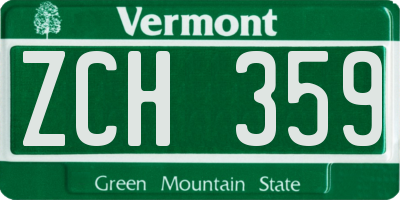 VT license plate ZCH359