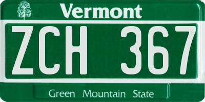 VT license plate ZCH367