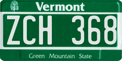 VT license plate ZCH368