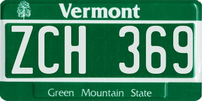 VT license plate ZCH369