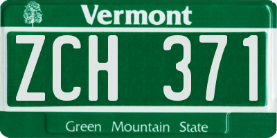 VT license plate ZCH371