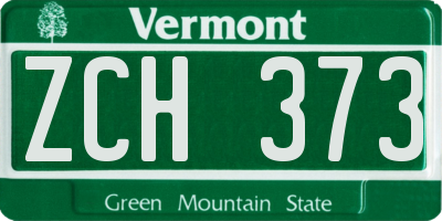 VT license plate ZCH373