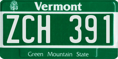 VT license plate ZCH391
