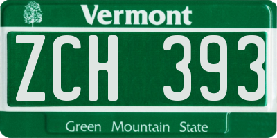 VT license plate ZCH393
