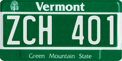 VT license plate ZCH401