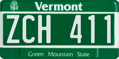 VT license plate ZCH411