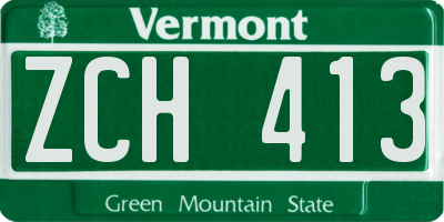 VT license plate ZCH413