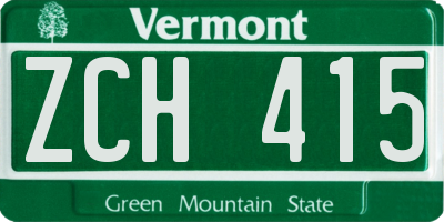 VT license plate ZCH415
