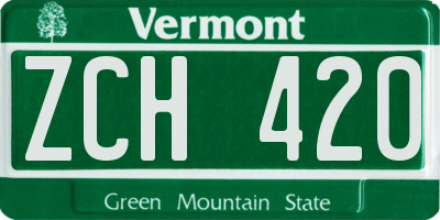 VT license plate ZCH420