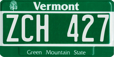 VT license plate ZCH427
