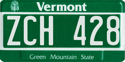 VT license plate ZCH428