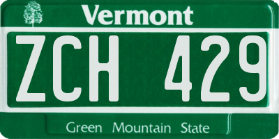 VT license plate ZCH429