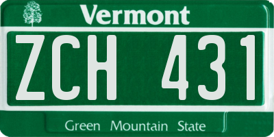 VT license plate ZCH431