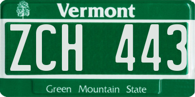 VT license plate ZCH443