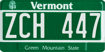 VT license plate ZCH447