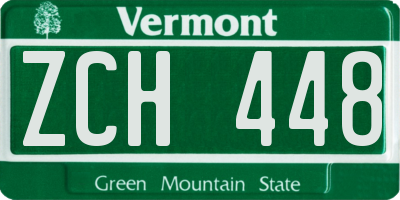 VT license plate ZCH448