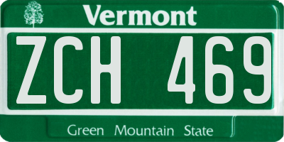 VT license plate ZCH469