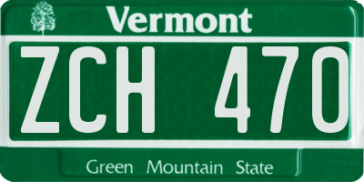 VT license plate ZCH470