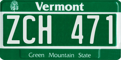 VT license plate ZCH471