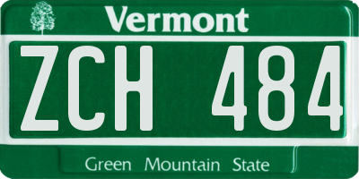 VT license plate ZCH484