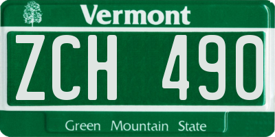 VT license plate ZCH490