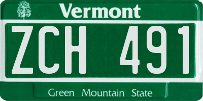 VT license plate ZCH491