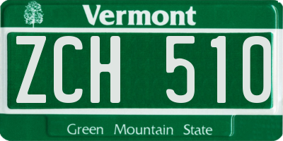 VT license plate ZCH510