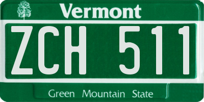 VT license plate ZCH511