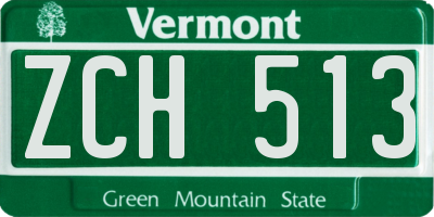 VT license plate ZCH513