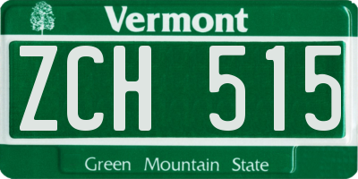 VT license plate ZCH515