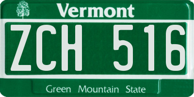 VT license plate ZCH516
