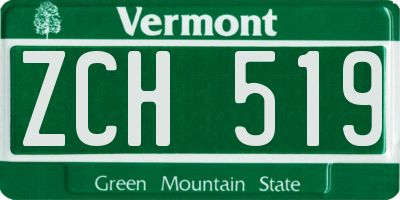 VT license plate ZCH519