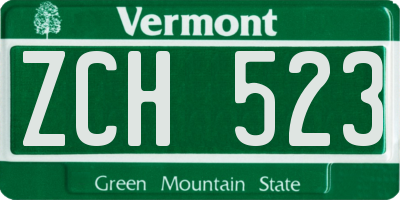 VT license plate ZCH523