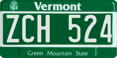 VT license plate ZCH524