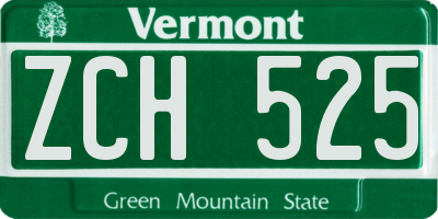 VT license plate ZCH525